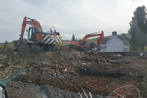 An image showing two of the diggers available for plant hire.